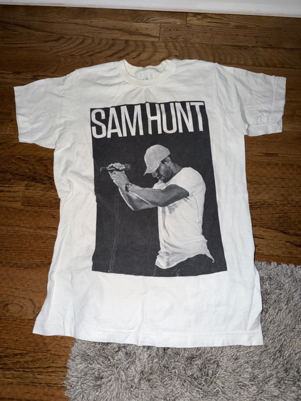 Sam Hunt White Graphic Tee - women's Short Sleeve Shirt